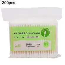 200 шт./упак. косметический набор со сдвоенной головкой ватные палочки для чистки бамбуковых деревянных палочек
