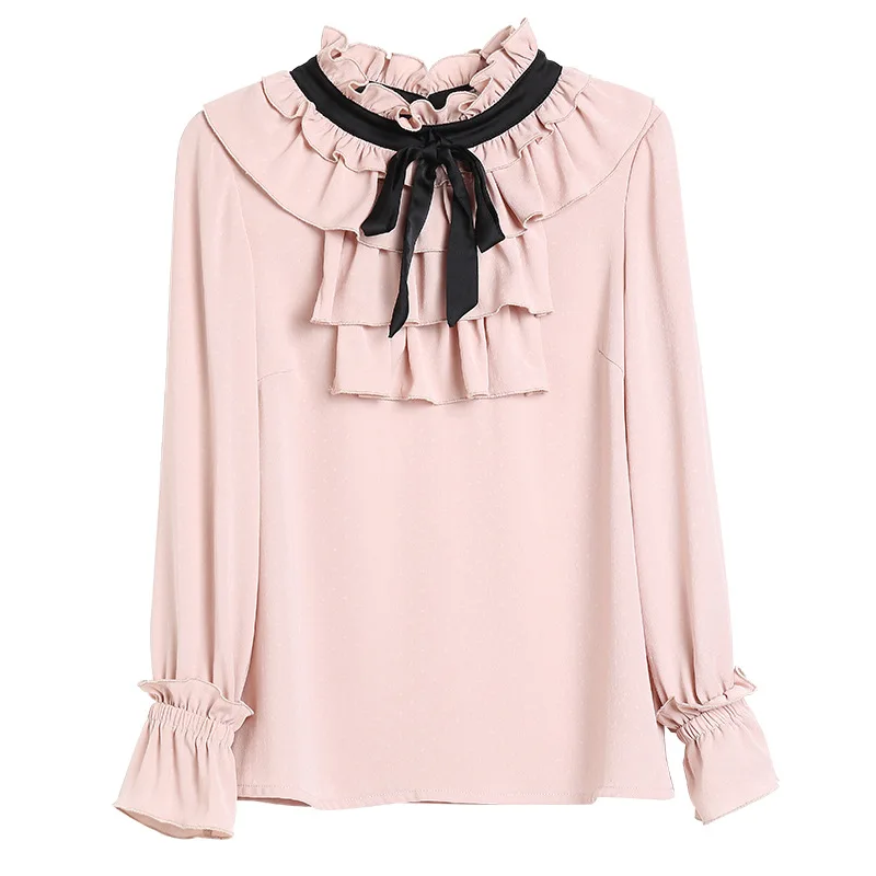 OUYALIN L XXXL 4XL 5XL Плюс Размер Женская блузка 2018 Офисная с длинным рукавом бантом и