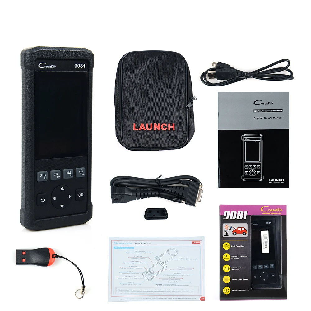 Устройство чтения кода LAUNCH Creader 9081 OBD2 Автомобильное устройство чтения кода автомобильный диагностический сканер инструмент 11 специальных функций давления воздуха в шинах DPF EPB