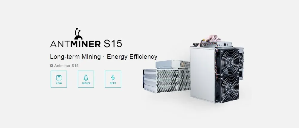 old Bitmain used 7nm BTC BCH BCC Miner AntMiner S15 28T SHA 256 Miner with APW8 2