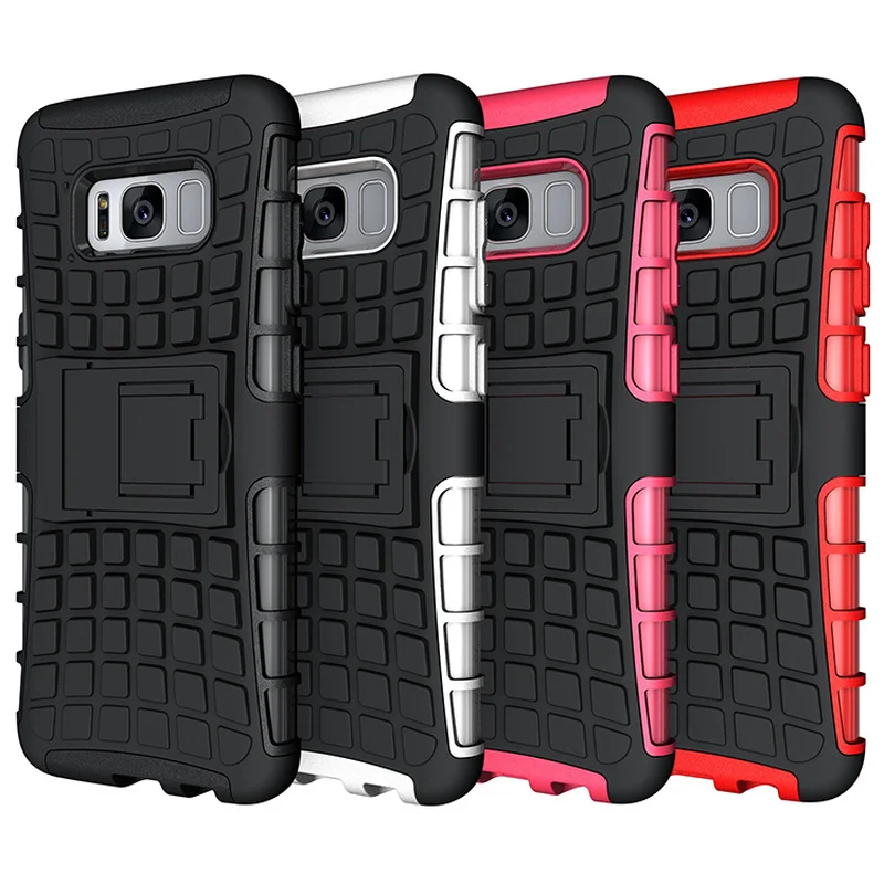 

case For Samsung S8 s8 plus s9 galaxy a5 2017 s7 edge Smartphone Tire pattern TPU plastic cover Stand holder case
