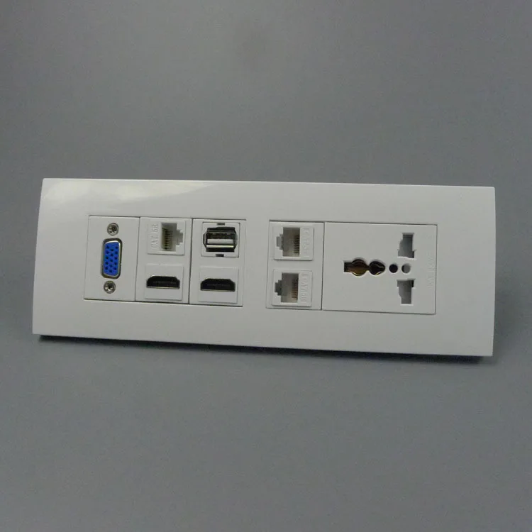 LAUREL 1x 2Port HDMI+USB 3.0 Female Wall Face Plate Panel Outlet Socket Extender White 