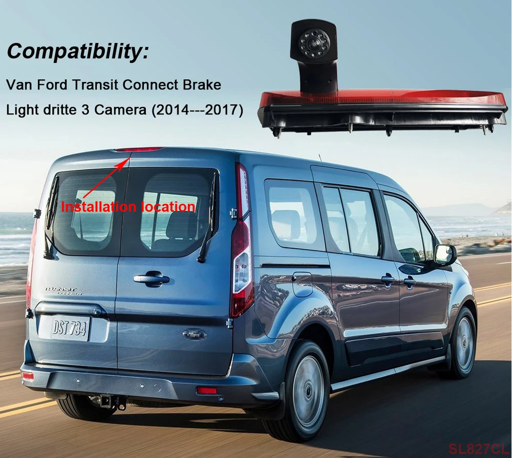 Автомобильный стоп-сигнал задняя фара парковочная резервная камера заднего вида для микроавтобуса Ford Transit Подключите стоп-сигнал drittr 3 камера