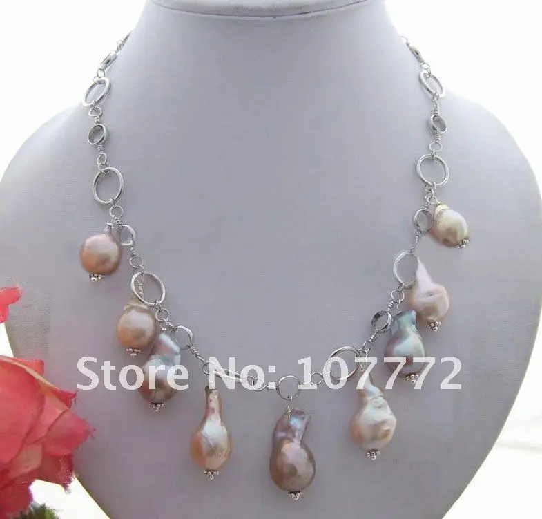 

Natural 20mm Nucleated Pear Necklace