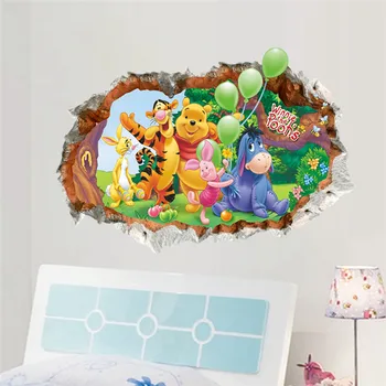 

Cartoon Winnie Pooh 3d vivid Wall Stickers Height Measure For Kids Room Children Bedroom Decor Wall Decals Home Decor