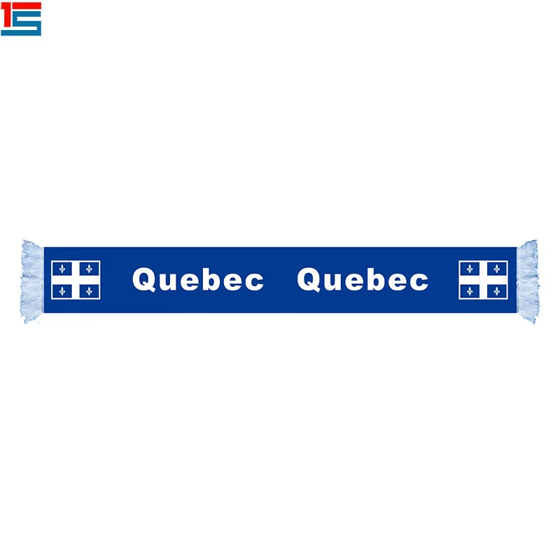 Национальный Футбол игры События рекламные заказной дизайн полиэстер с принтом футбольного фаната Квебеке логотип шарф