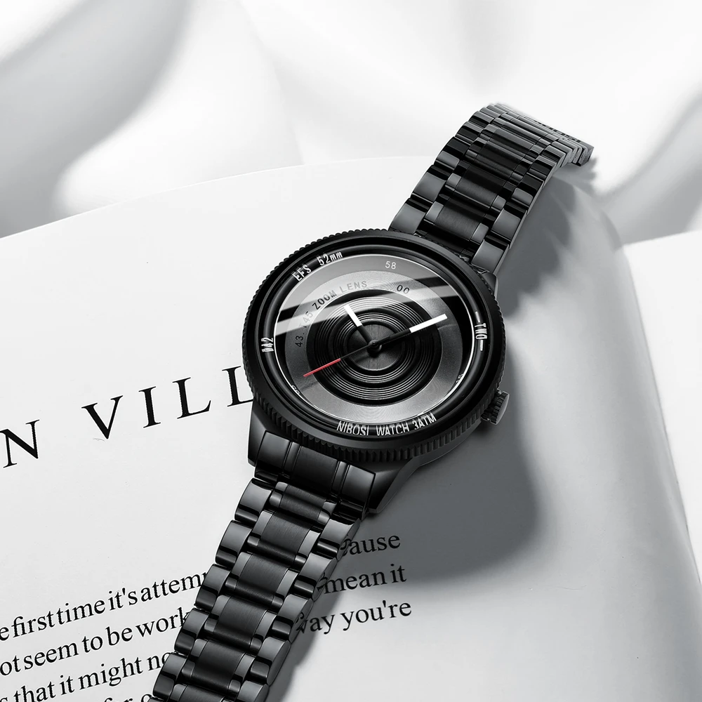 NIBOSI Luxury Men Watch Women Unique Creative Photographer Style Unisex Waterproof Quartz Wrist Watch Sport Relogio Masculino