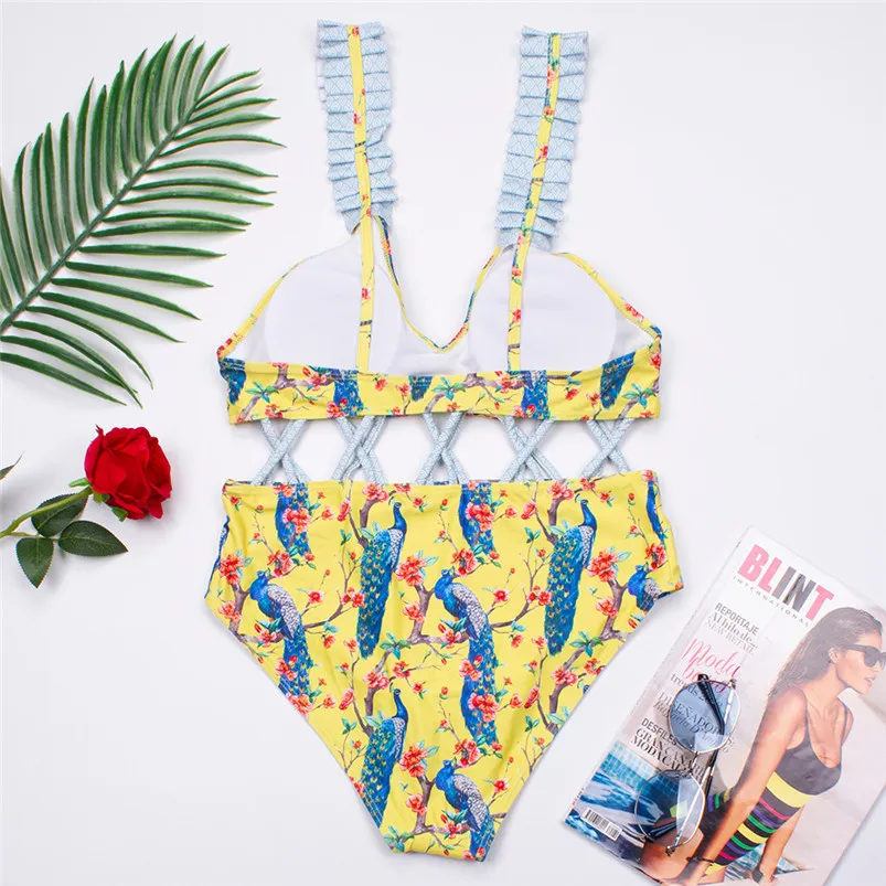 Women Bandage Bikini Set Flowers Print Swimwear Swimsuits Women Bikini 2019 Sexy Women Swimwear 40MY31 (12)