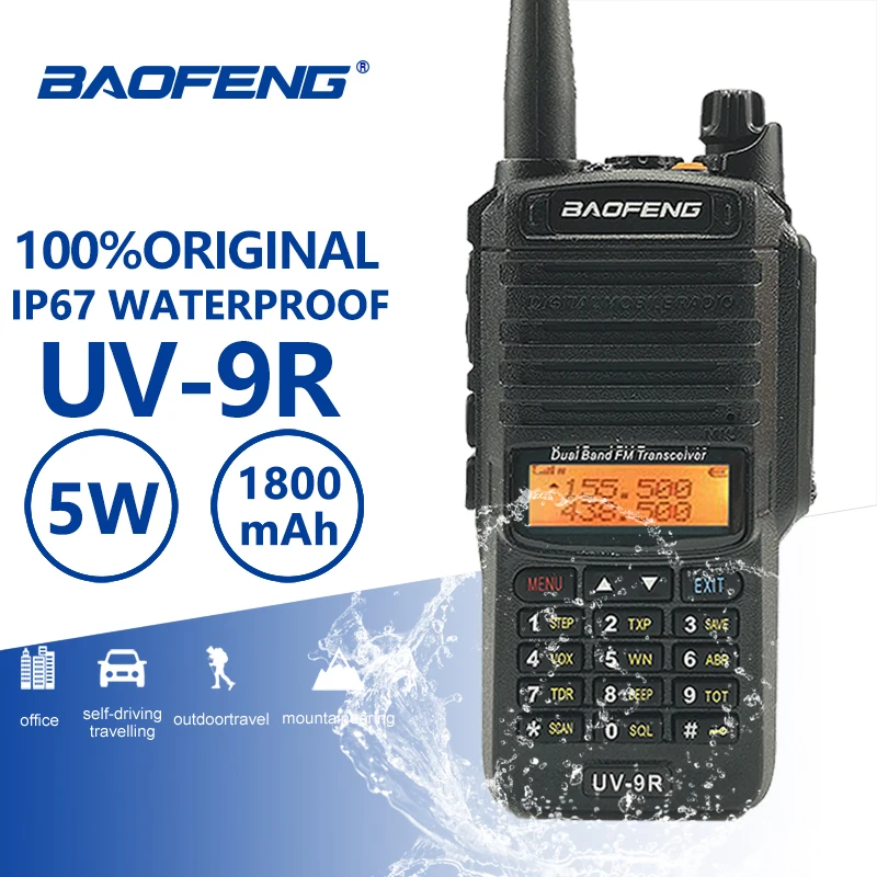 

Baofeng UV-9R IP67 Waterproof Walkie Talkie Uhf Vhf Ham HF Portable Radio UV 9R Police Equipment Walky Talky Professional UV9R