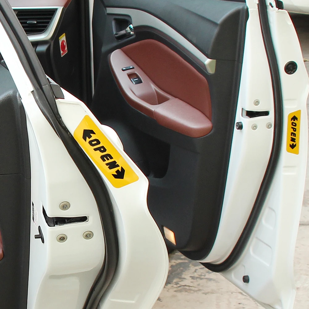 

4Pcs Warning Mark Reflective Tape Universal Exterior Accessories Car Door Stickers for Ford Focus 2 3 4 Mondeo Ecosport Fiesta