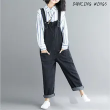 Women Vintage Black Wide Leg Jumpsuits Casual Plus Size Jeans Rompers Female Loose Overalls Women Vintage Black Wide Leg Jumpsuits Casual Plus Size Jeans Rompers Female Loose Overalls