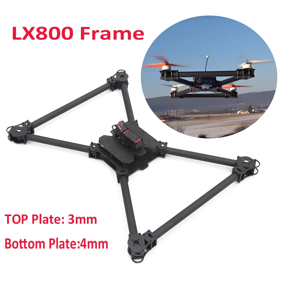 

LX800 800 800mm Full 3k Carbon Fiber Integrated 800mm Quadcopter X frame for Multicopter Multirotor fpv aerial photography