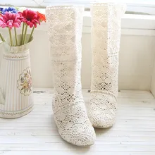 XingDeng/Женские ботинки в байкерском стиле из дышащего сетчатого материала на высоком квадратном каблуке; размеры 34-43; летние женские ботинки с высоким голенищем на шнуровке