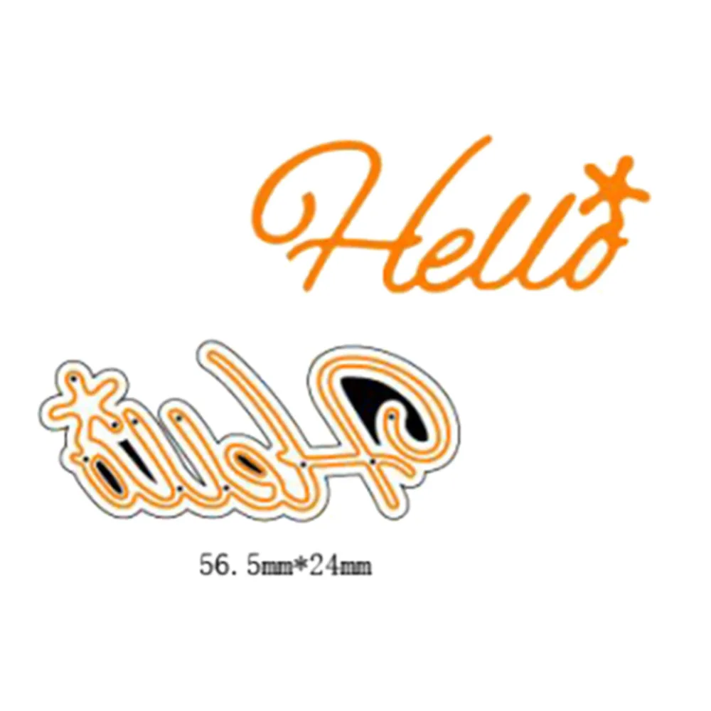 5.6x2.4cm Letter Hello Cutting Dies Metal Scrapbooking Embossing