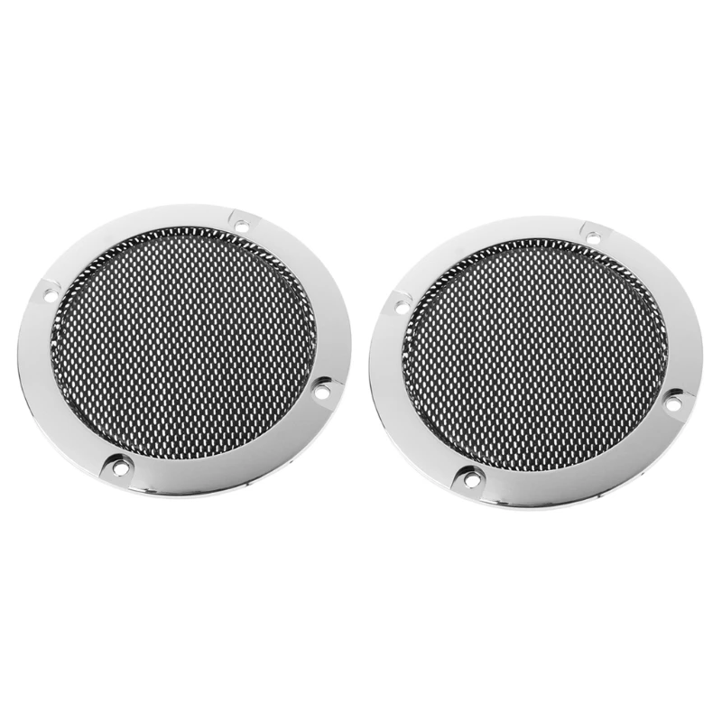 

Car-styling 2Pcs/set 3 inch Black Audio Speaker Cover Decorative Circle Metal Mesh Grille dropshipping