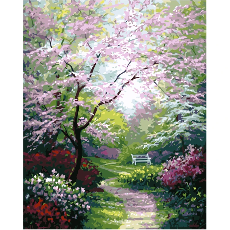 

Spring Path Hand Made Paint High Quality Canvas Beautiful Painting By Numbers Surprise Gift Great Accomplishment