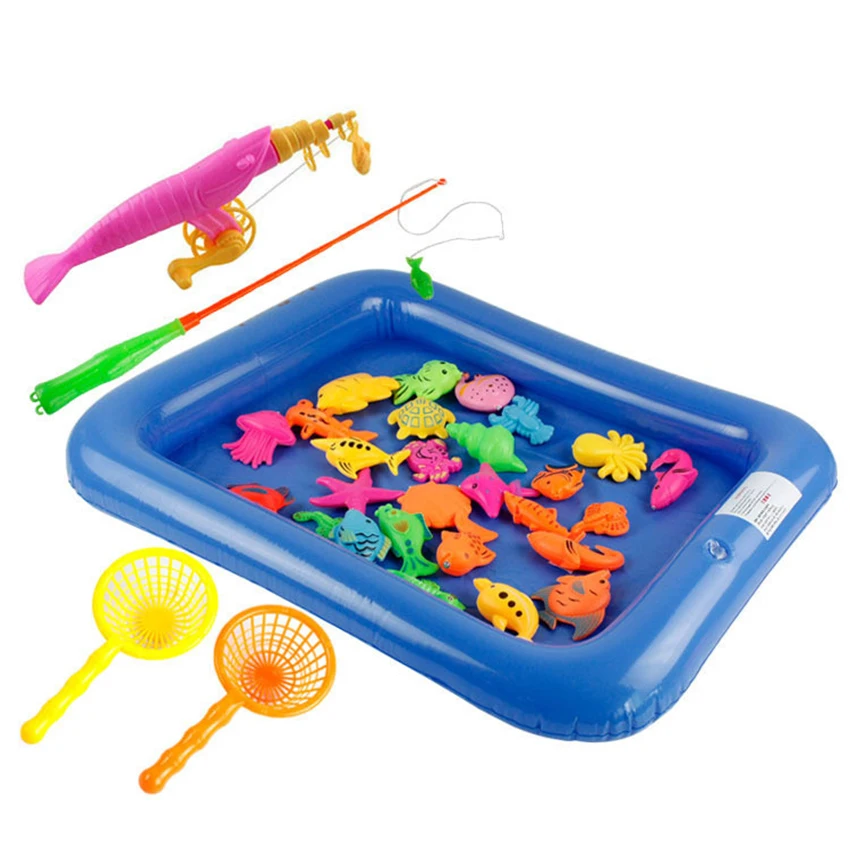 

Inflatable pool Magnetic Fishing Toy Rod Net Set For Kids Child Model Play Fishing Games Outdoor Toys WJ469
