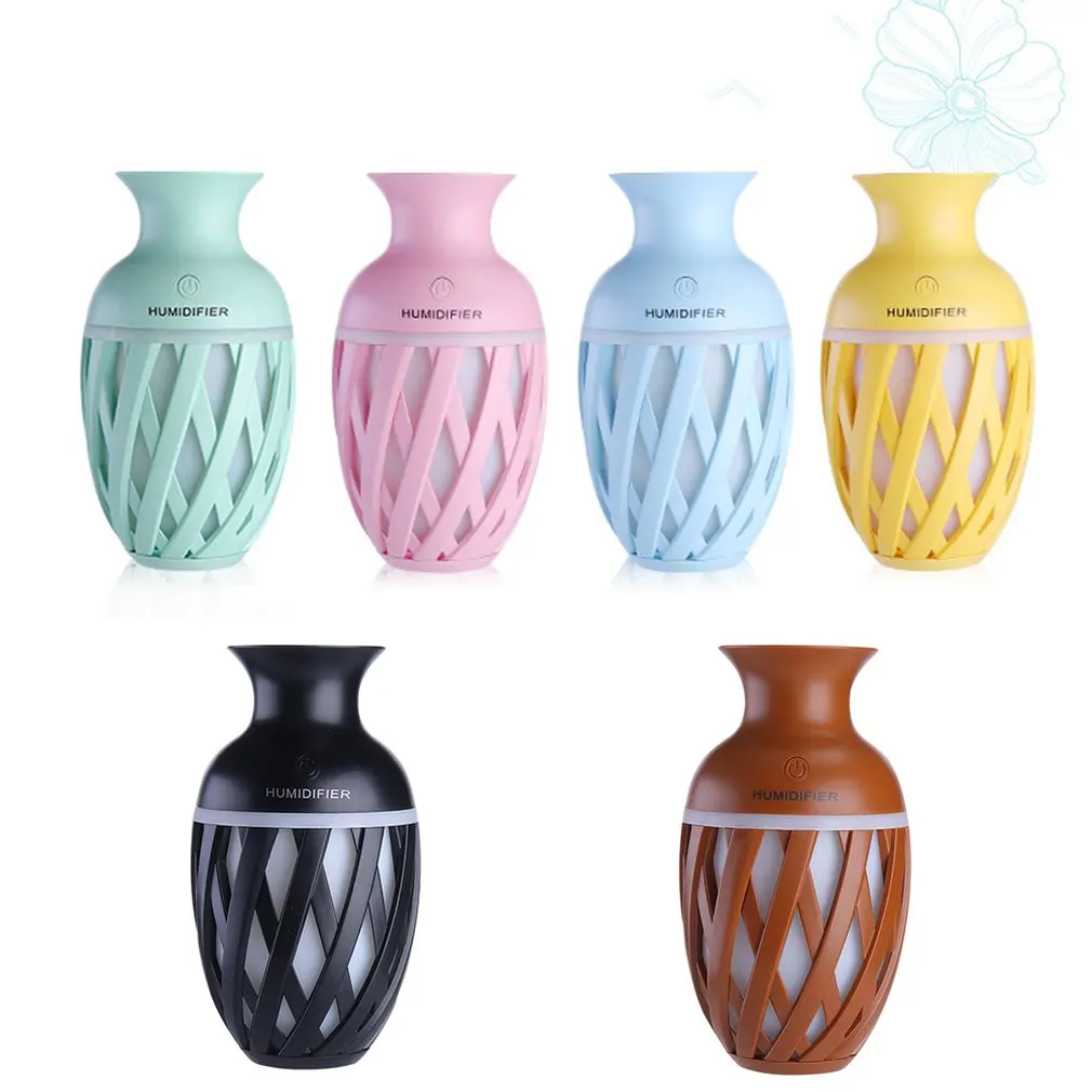 

Ultrasonic Humidifier Night Lamp Vase Shaped Humidifier Air Purifier Aroma Essential Oil Atomizer Warm White Led Light