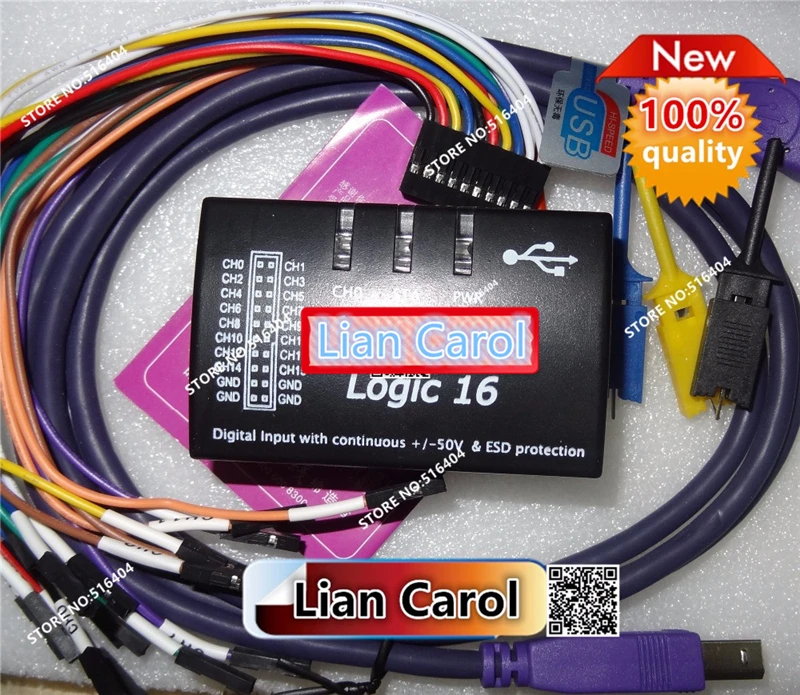 logic 16 saleae16 USB 100M логический анализатор ARM FPGA инструмент декодирования 1.2.10, 1.2.14, версия