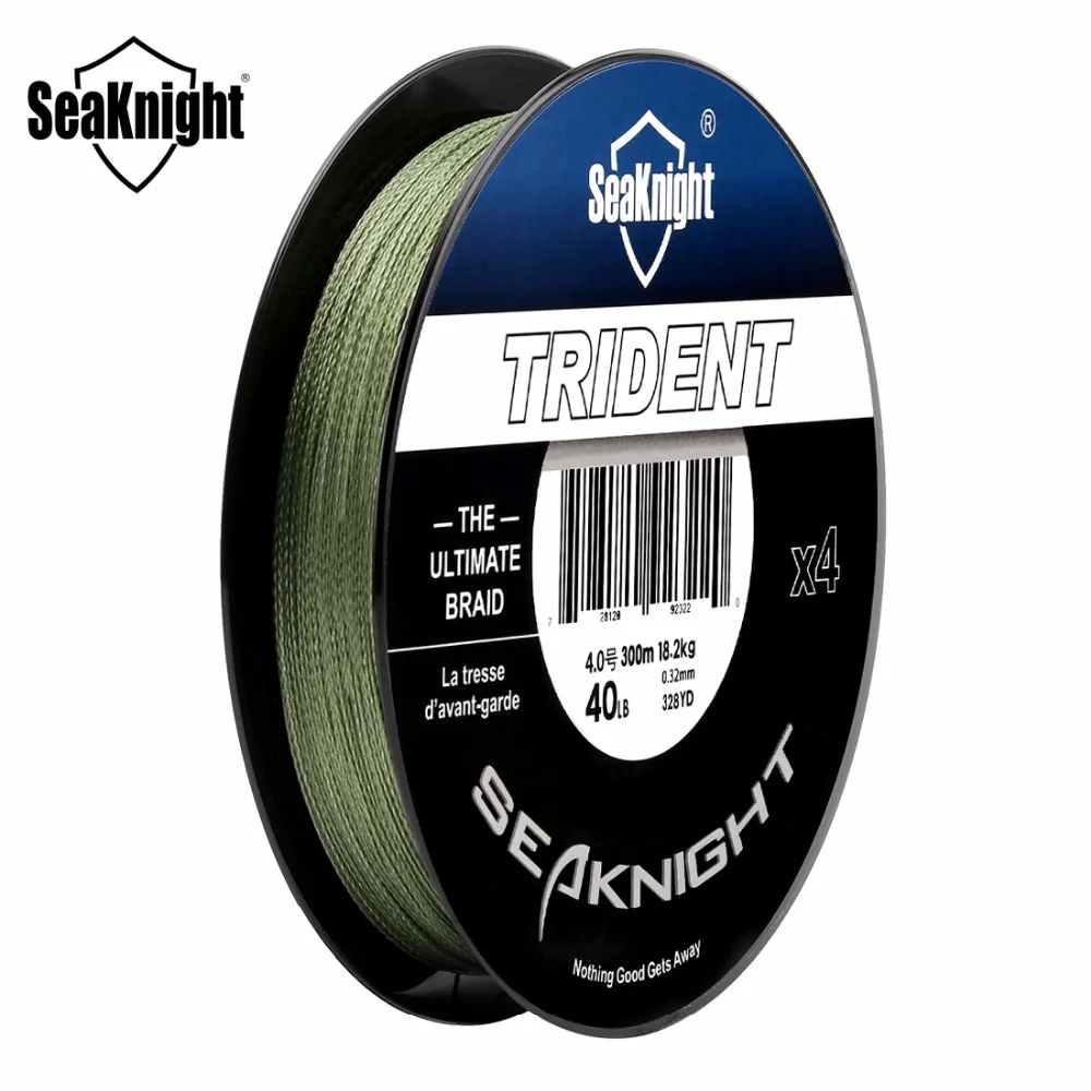 SeaKnight Новый трезубец 300 м 328Yds Плетеный Рыбалка линии 4 нити 8 80LB мульти нить pe