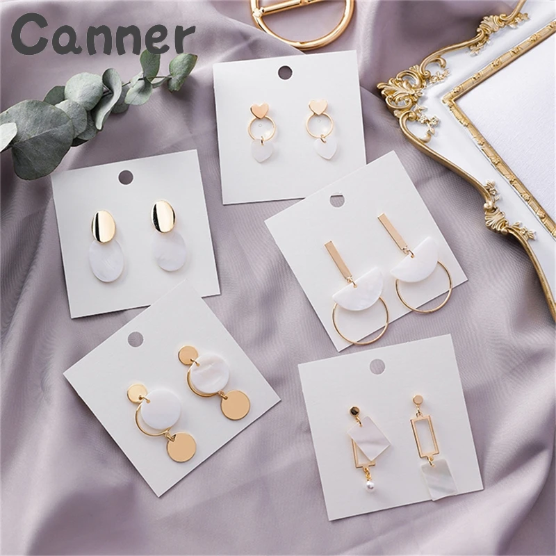 

Canner Geometric Oval Resin Drop Earrings Hollow Round Oval Square Shell Drop Earrings For Women Wedding Party Jewelry Gift A40
