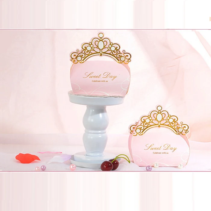 

candy box bag chocolate paper gift box crown pink grace for Birthday Wedding Party Decoration craft DIY favor baby shower Wh