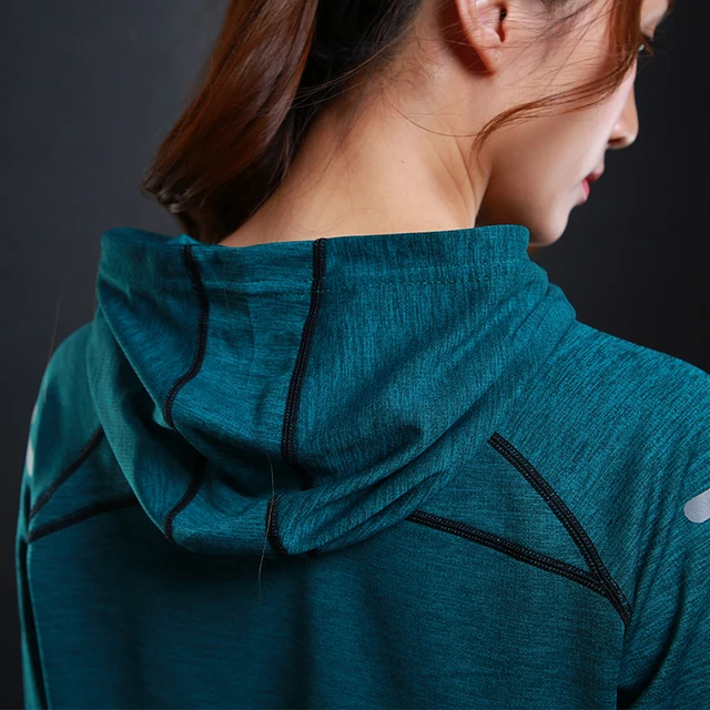 Detector Women’s Running Shirts Long Sleeve Running Jacket Fitness Workout Quick Dry Breathable Hoodies Tops Tights Sportswear
