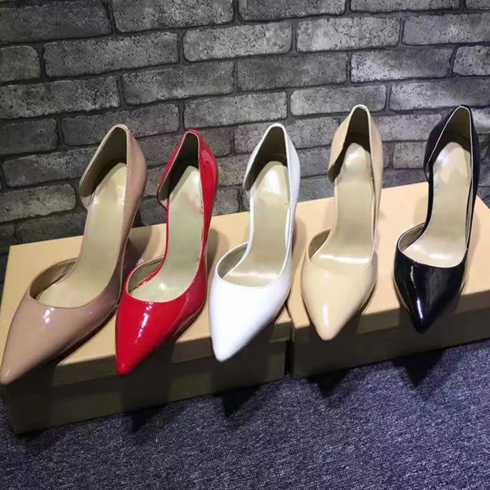 

Luxury brand Wedding big Size 42 Party Patent leather Women Shoes pointed Toe Sexy thin High Heels Shoes Woman pumps stiletto