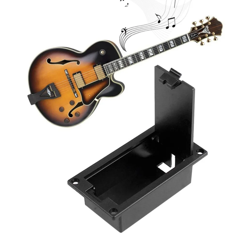 Цай 9 В Батарея держатель Батарея случае Батарея пакет Батарея черный ящик ABS Пластик Чехол для гитары бас пикап запчасти Лидер продаж