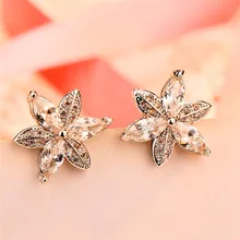Женский Хрустальная Снежинка серьги-гвоздики для женщин 925 серебряный цвет Свадьба Белый циркон цветок серьги со стразами повседневные украшения