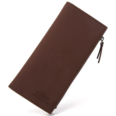 Bogesi/, мужской кошелек на застежке-молнии с пряжкой, Модный высококачественный дизайнерский черный кошелек, 3 цвета, кошелек с держателем для кредитных карт - Цвет: Коричневый