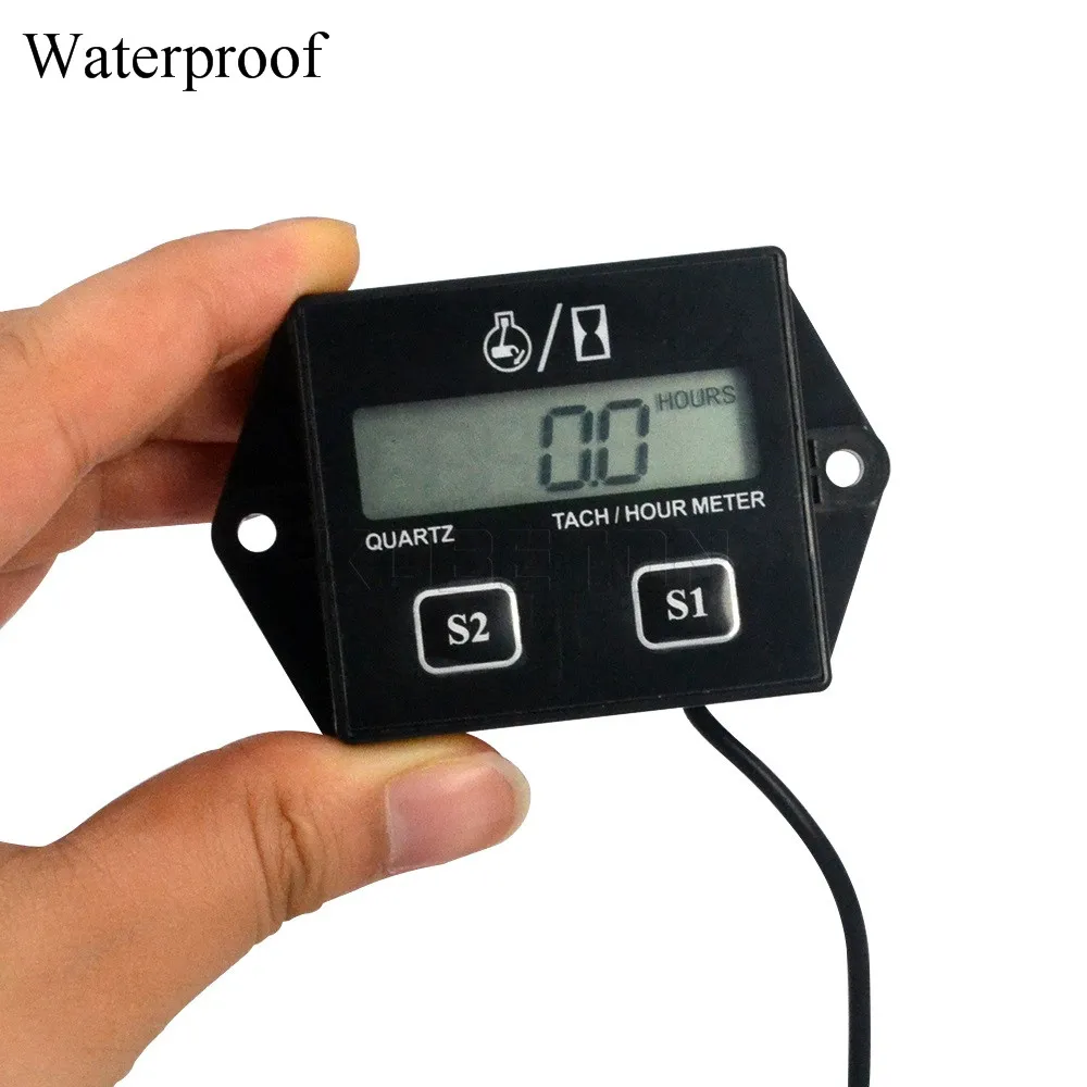 

Digital Engine Tach Hour Meter Car Motorcycle Machine Tachometer Spark Inductive Measuring Equipment Electronic Accessories
