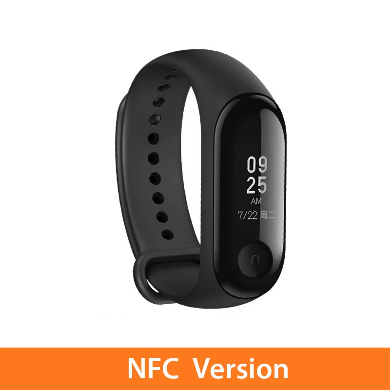 mi Band 3 NFC версия Xio mi монитор сердечного ритма умный спортивный браслет OLED mi band 3 Smartband разноцветные ремни - Цвет: NFC Version