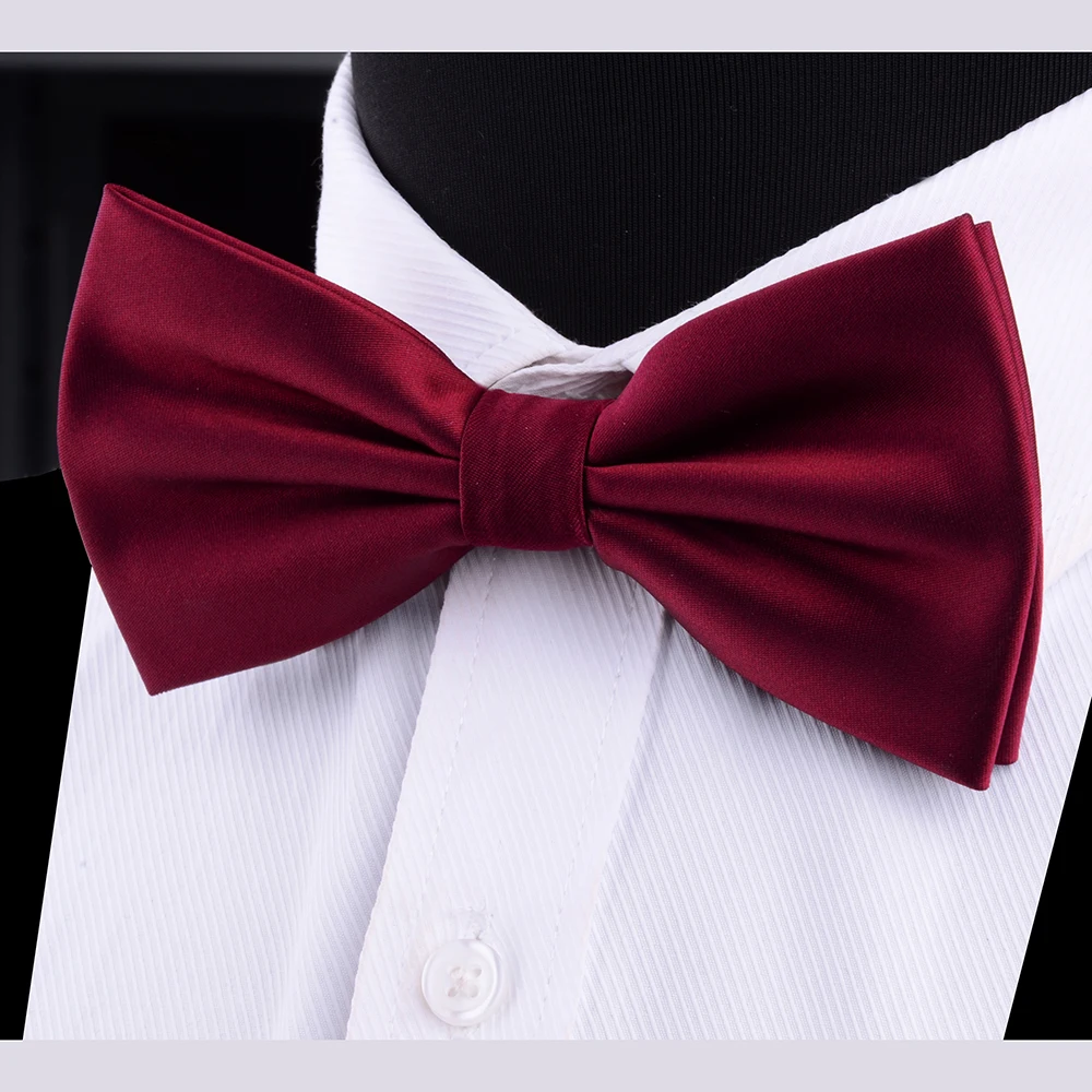 RBOCOTT Для мужчин s Лук галстук установить сплошной два раза Галстуки Водонепроницаемый плотная синий галстук-бабочка платок запонки