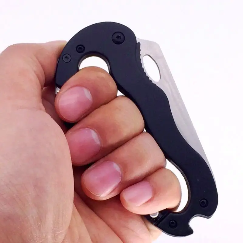 Outdoor Multi-function climbing buckle,Knife Screwdriver Aluminum Climbing Carabiner Hook Gear Buckle Lock Multi EDC Tool 5 in 1