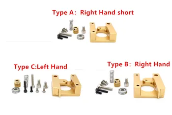 

MK8 Extruder Aluminum Alloy Block For 1.75mm Filament Extrusion 3D Printers Parts Right Left Short Hand Part DIY Accessories Kit