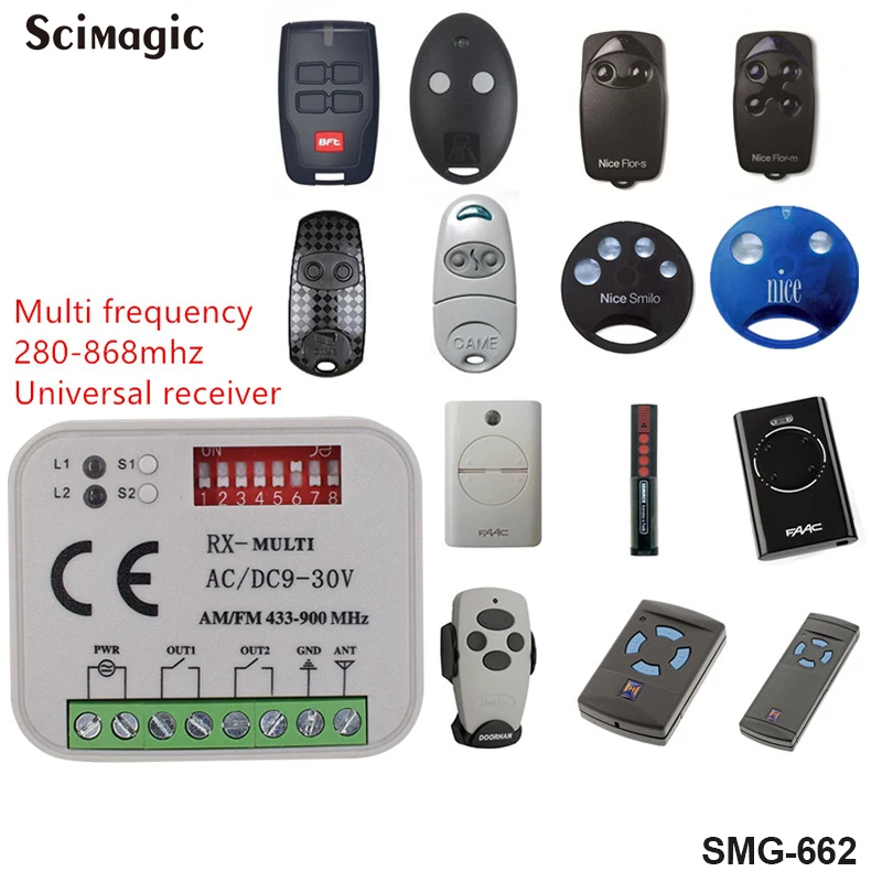 

Sommer DEA Liftmaster Nice Faac Marantec Hormann Aprimatic Beninca BERNER Ditec rolling code remote control receiver