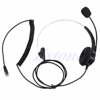 

4-Pin RJ11 Corded Telephone Headset Call Center Operator Monaural Headphone