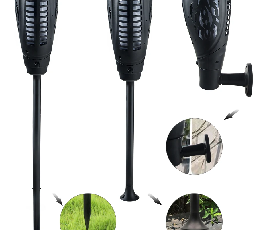 Foxanon Led Solar Flame Light Solar Energy Wireless Wall Lamp Dynamic Flame Effect Lights Waterproof Garden Led Light Outdoor_05