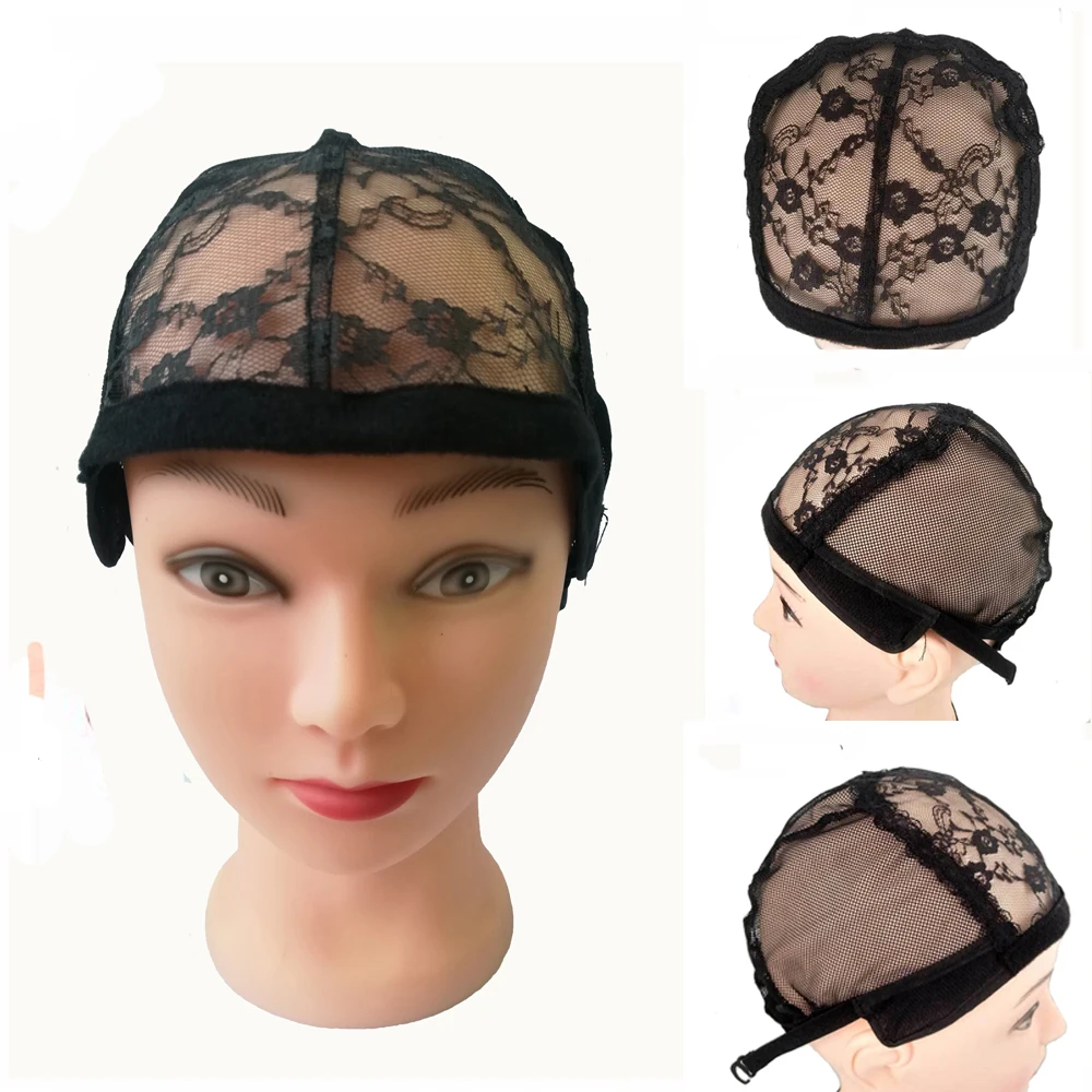 

Weaving Wig Cap Rose Lace Mesh Base Machine Made Stretchy Net Medium Black 10pcs