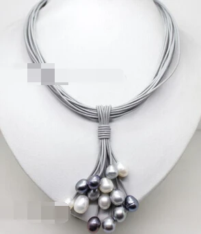 

Jew2809 CHARMING AAA BIG PEARL PENDANT NECKLACE LEATHER CORD CHAIN MAGNET CLASP FASHION