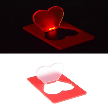 

Multicolour Heart Shap LED Card Light Pocket Lamp Put In Purse Wallet Emergency Light Card Lamps