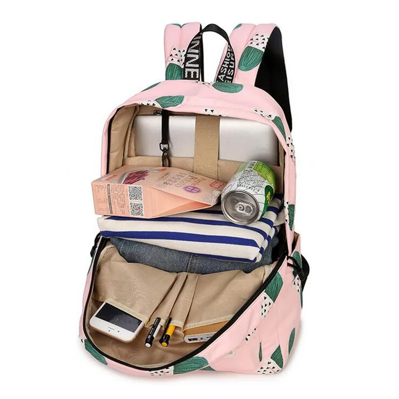 Mochila De Viaje con estampado de Cactus, Mochila de hombro multifuncional para adolescentes, Mochila escolar, Mochila femenina L4-3116 Mochila De Viaje con estampado de Cactus, Mochila de hombro multifuncional para adolescentes, Mochila escolar, Mochila femenina L4-3116