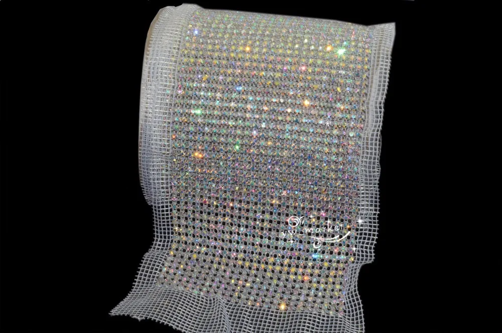 5 yard 24row AB crystal rhinestone bling trims white setting5 yardab crystal rhinestonecrystal