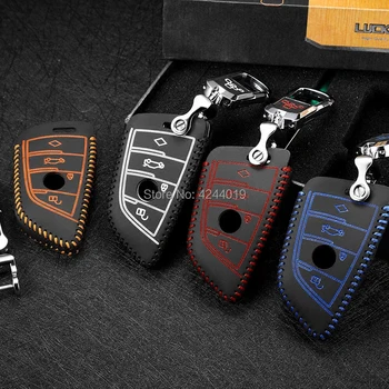 

LUCKEASY Car Keychain Keyring Key Bag Key Fob Central Key Cover For BMW 5 7 Series 530Li 730Li 740le 2018