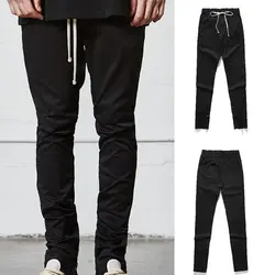 Мужские хип-хоп брюки Модные металлические боковой молнии тонкие мужские длинные брюки спортивные Jogger брюки однотонные повседневные