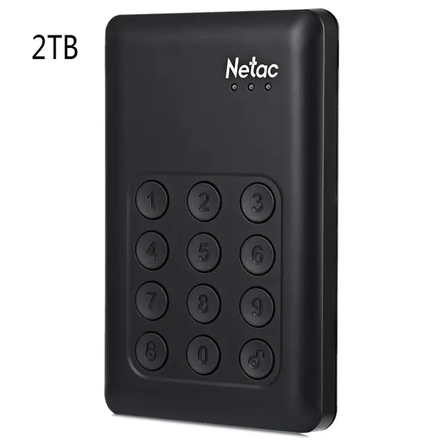 Netac K390 USB 3.0 Мобильный Жесткий Disk500GB 1 ТБ 2 ТБ Блокировка Клавиатуры Ключи with12 Аппаратное Шифрование AES 256-битное Аппаратное