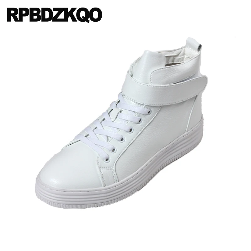 

Men Winter Red Sneakers Classic High Top Creepers White Rubber Skate Black 2018 Trainers Elevator British Casual Shoes Platform