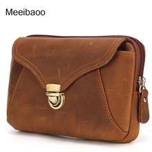 Новая сумка талии 7 дюймов crazy horse кожи мешок мобильного телефона случайный натуральная кожа пряжки мешок износостойкие кожаная сумка YD294