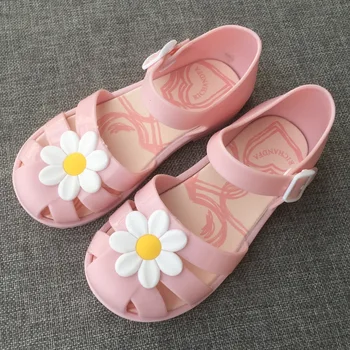 

Girls Sandals Summer Kids Shoes Jelly Rubber Beach Sandals 2019 New Fashion Mini Shoes Baby Girl Shoes with Flowers size 24-29